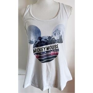 Disney • Blue White Mickey Mouse Palm Tree Tank Top